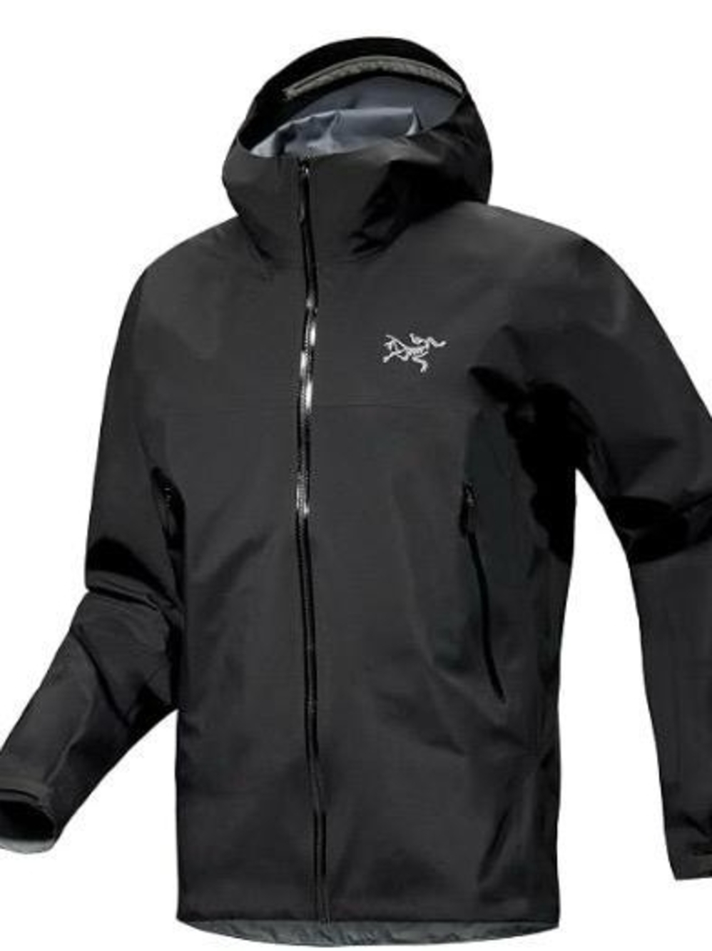 Arc'teryx Men's Black Waterproof Hooded Rain Jacket